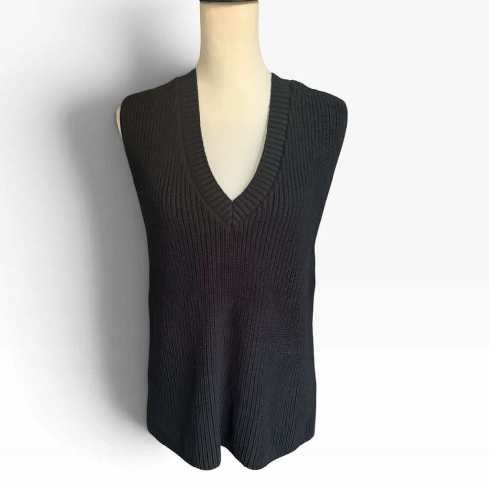 Talbots Sweater Vest Sleeveless Large Black